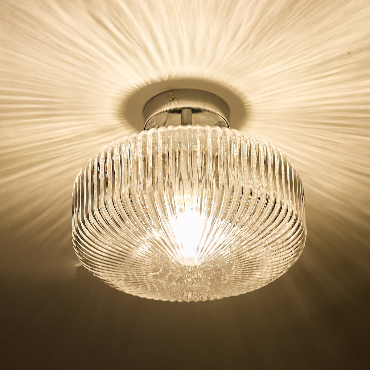 RIVA 1LT SEMI FLUSH POLISHED CHROME CLEAR GLASS IP