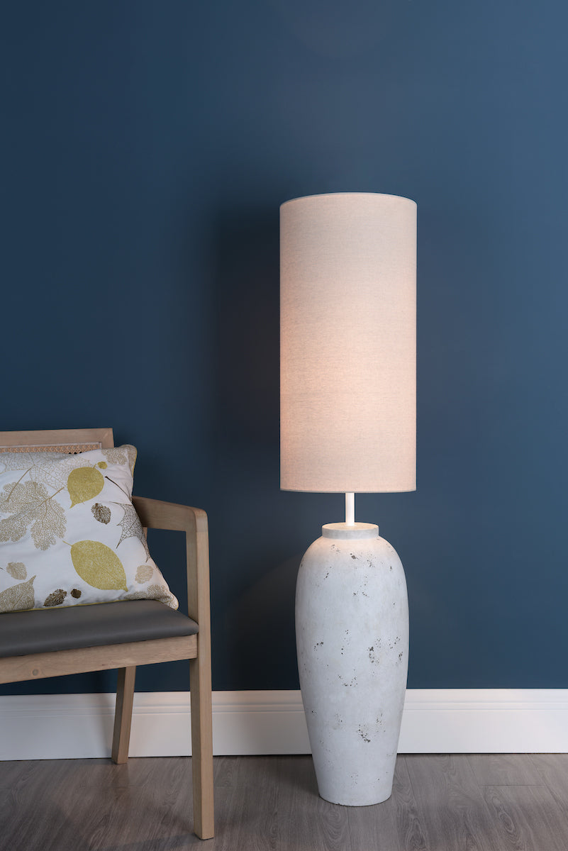 Roetta Floor Lamp White and Natural With Shade