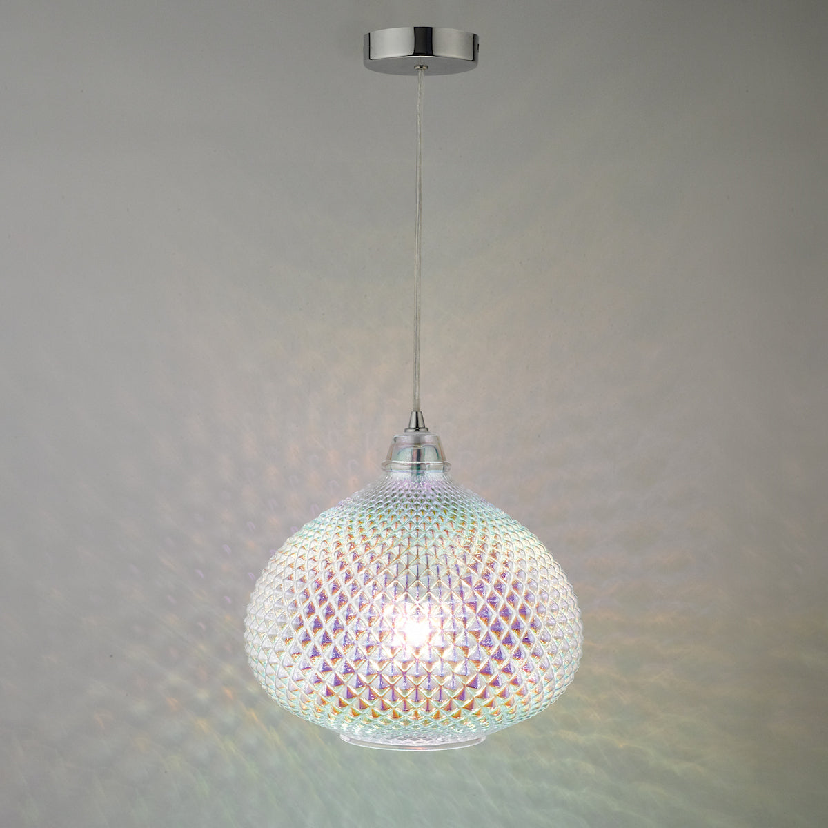 ROISIN 1LT PENDANT OIL CLEAR GLASS POL CHR