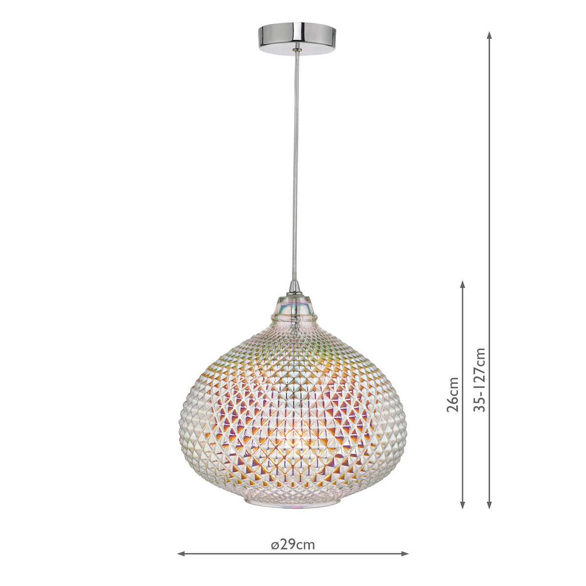 ROISIN 1LT PENDANT OIL CLEAR GLASS POL CHR