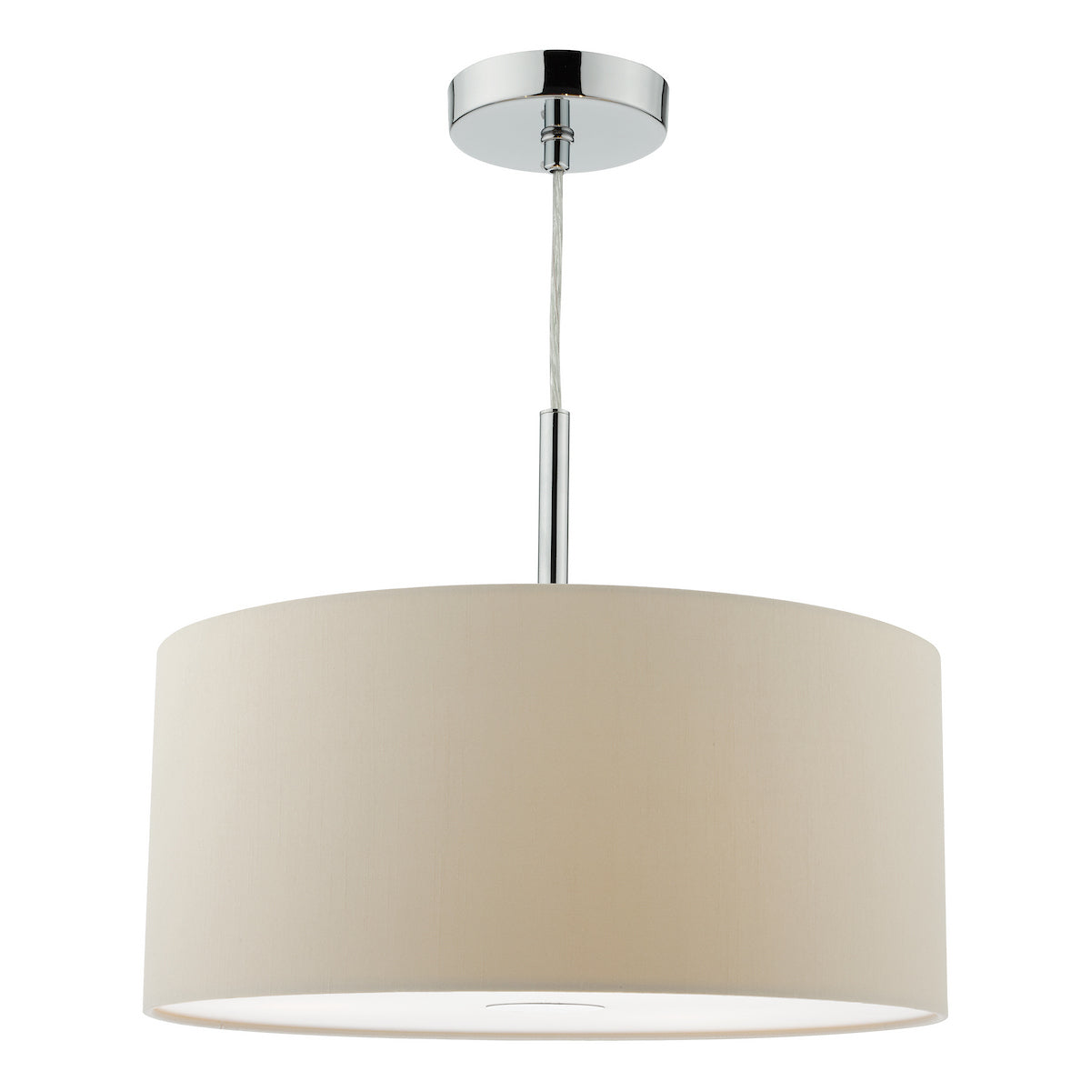 RONDA 3LT PENDANT 40CM DRUM ECRU FAUX SILK