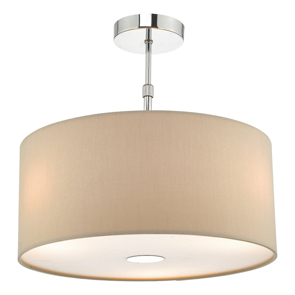 RONDA 3LT PENDANT 40CM DRUM ECRU FAUX SILK
