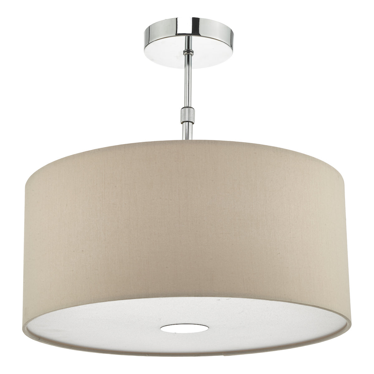 RONDA 3LT PENDANT 40CM DRUM ECRU FAUX SILK