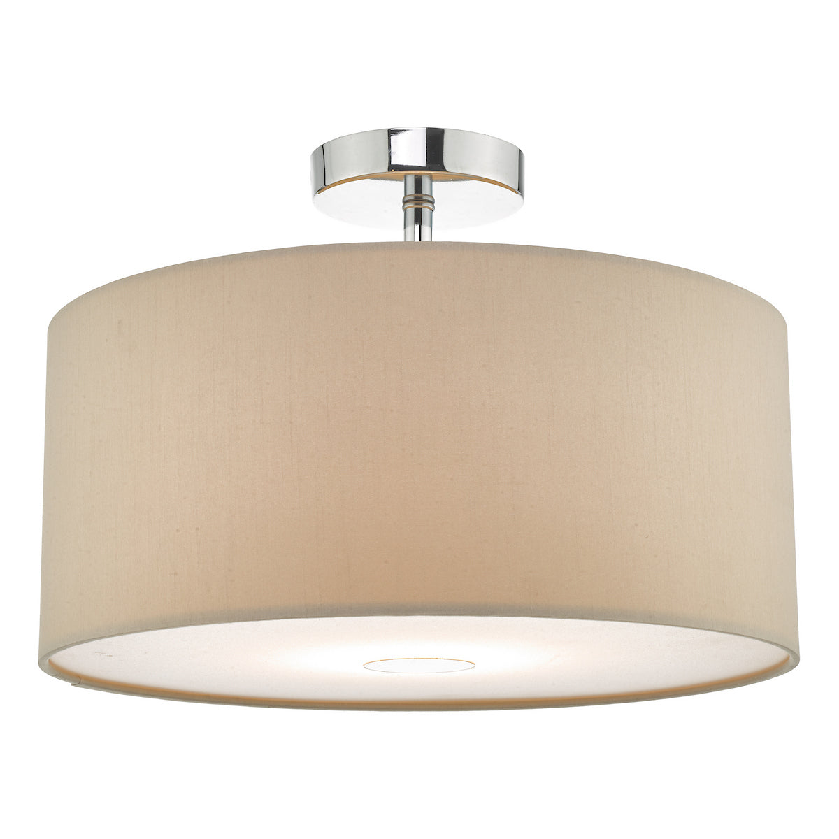 RONDA 3LT PENDANT 40CM DRUM ECRU FAUX SILK