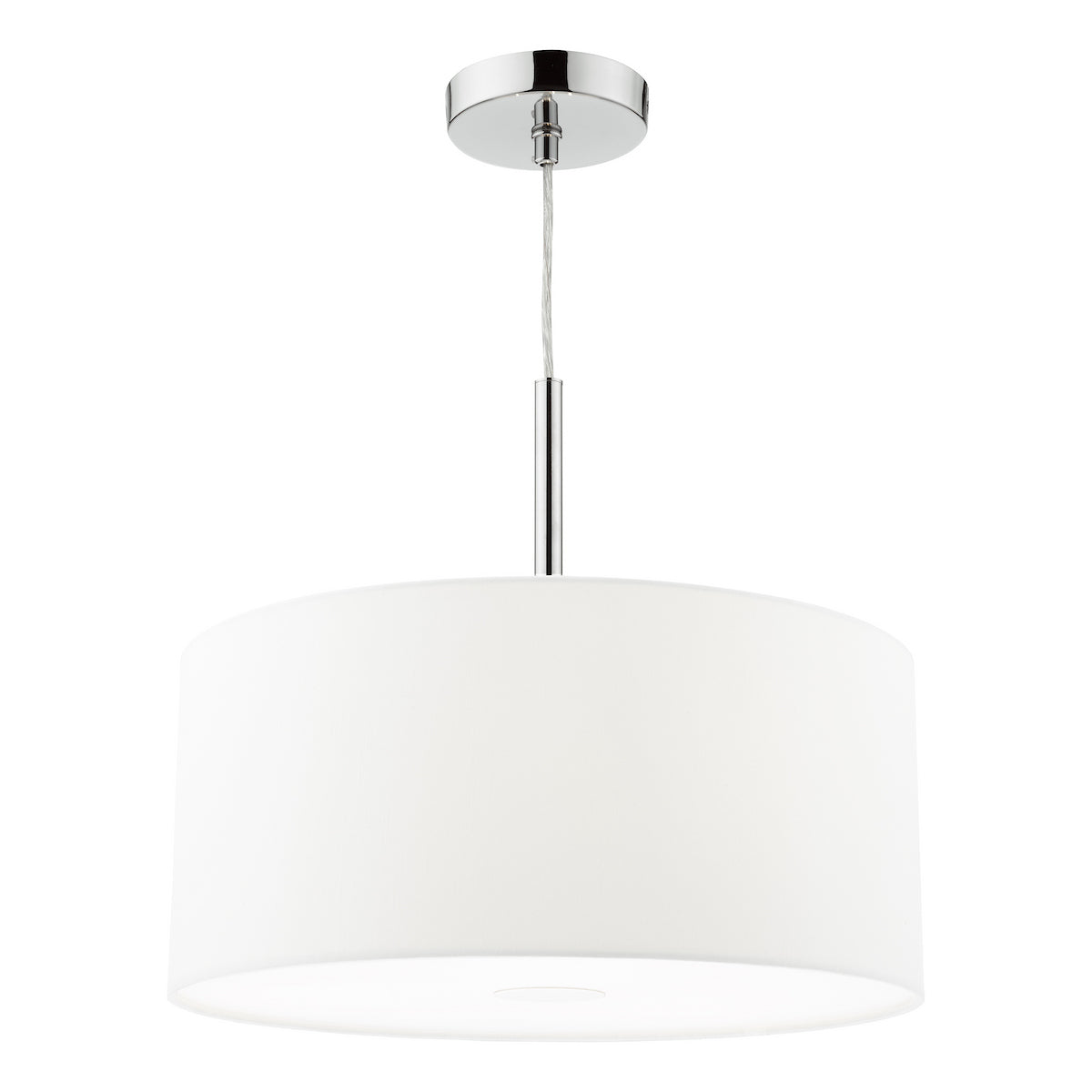 RONDA 3LT PENDANT 40CM DRUM WHITE FAUX SILK