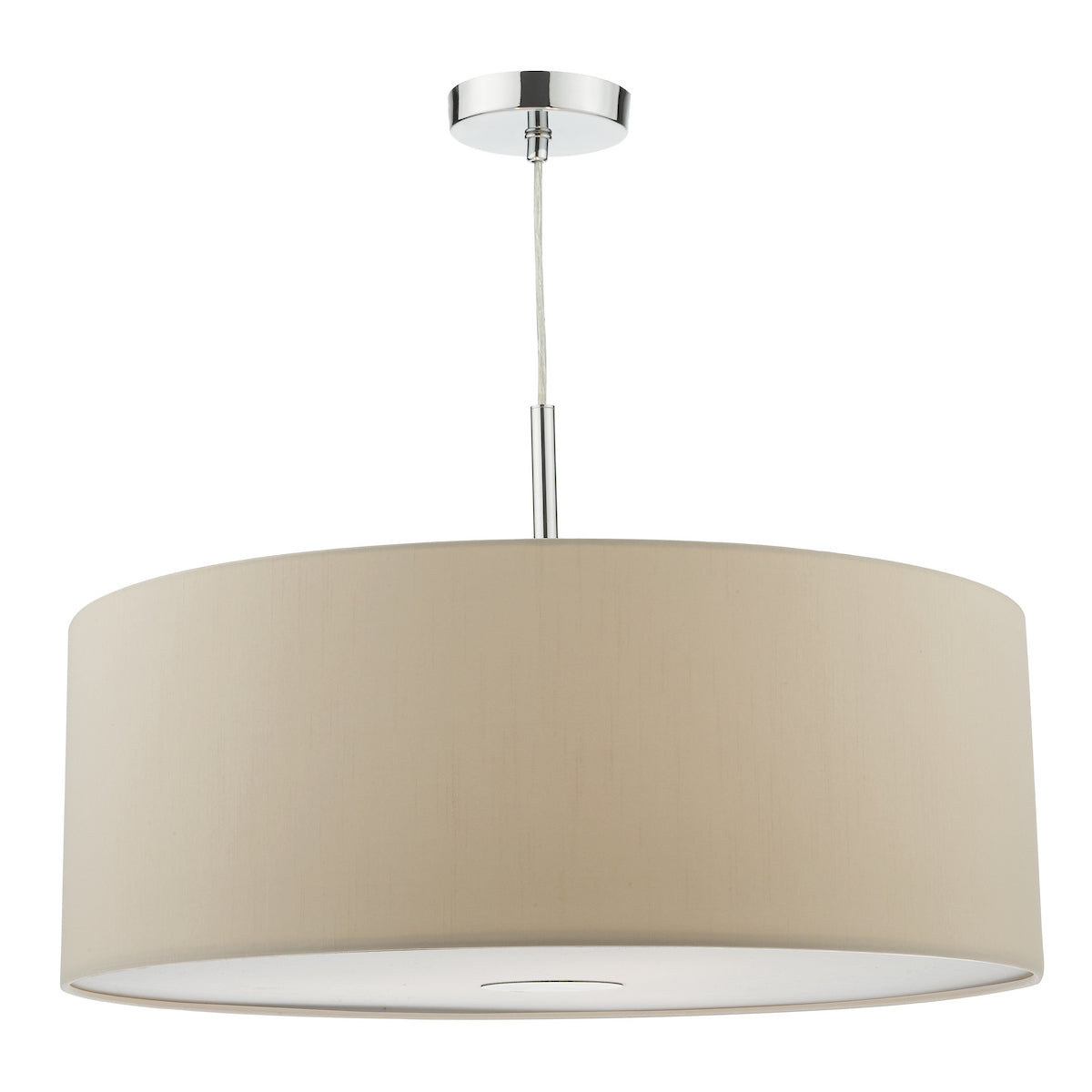 RONDA 3LT PENDANT 60CM DRUM ECRU FAUX SILK