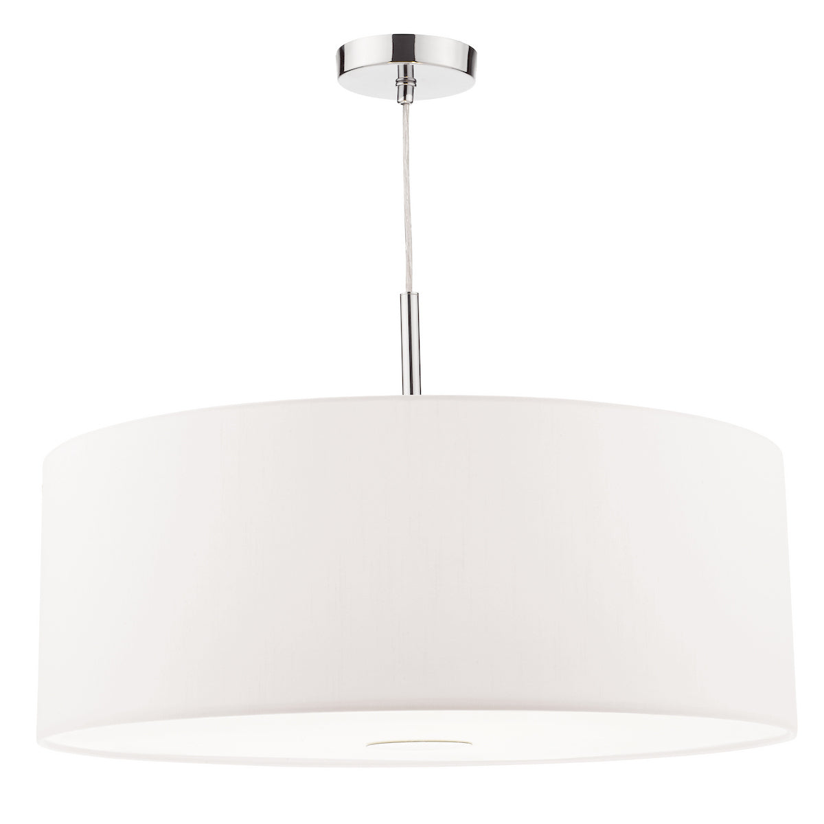 RONDA 3LT PENDANT 60CM DRUM WHITE FAUX SILK
