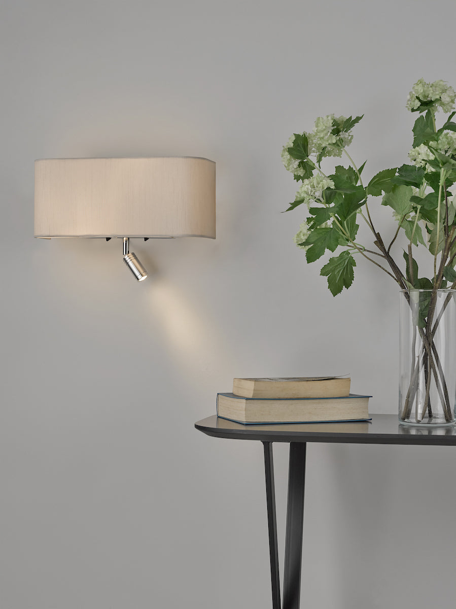RONDA 3LT WALL LIGHT IVORY WITH LED READING LIGHT