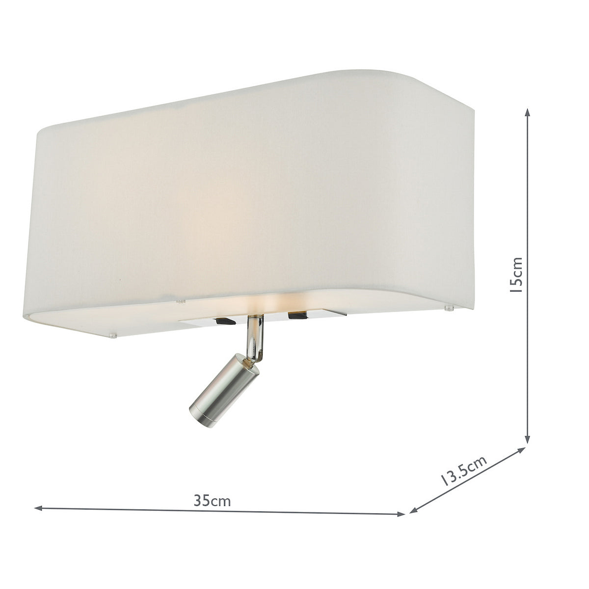 RONDA 3LT WALL LIGHT IVORY WITH LED READING LIGHT