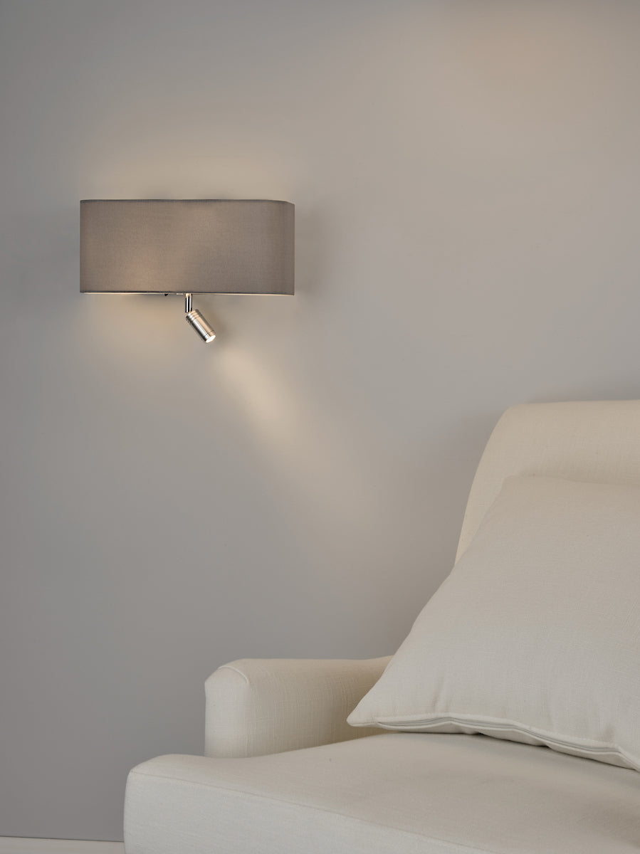 RONDA 3LT WALL LIGHT GREY WITH LED READING LIGHT