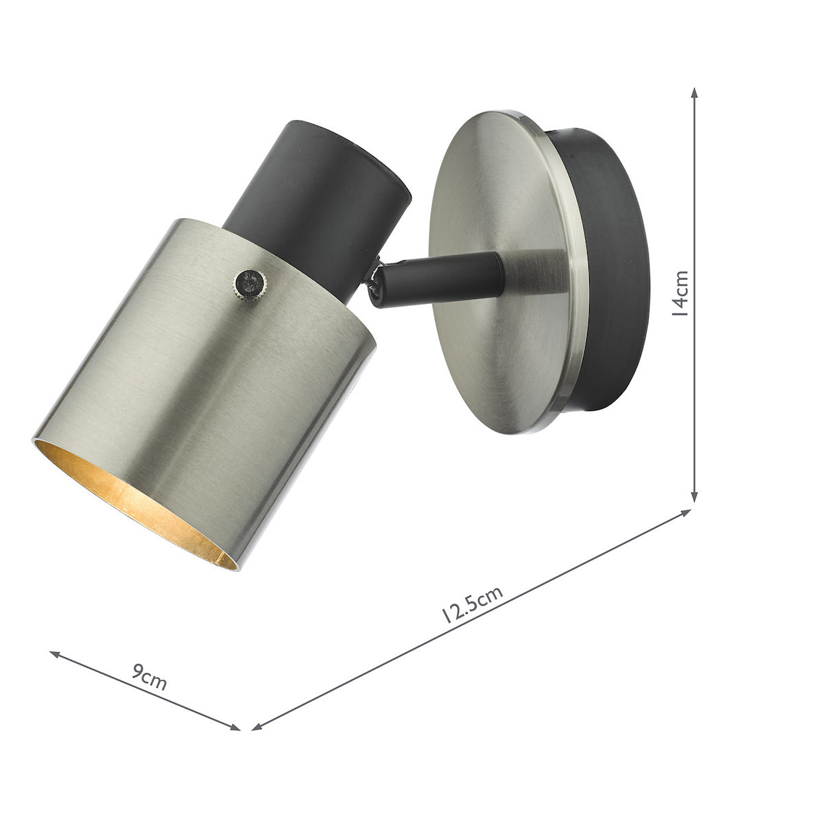 RYAN SINGLE SPOTLIGHT BRUSHED NICKEL MATT BLACK