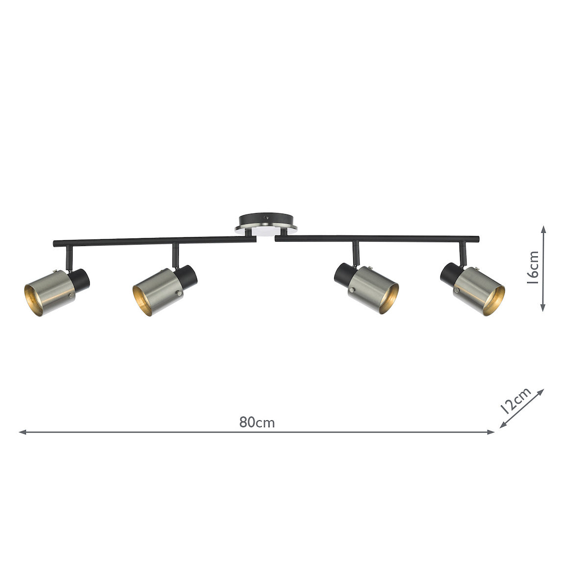 RYAN 4LT BAR SPOTLIGHT BRUSHED NICKEL MATT BLACK