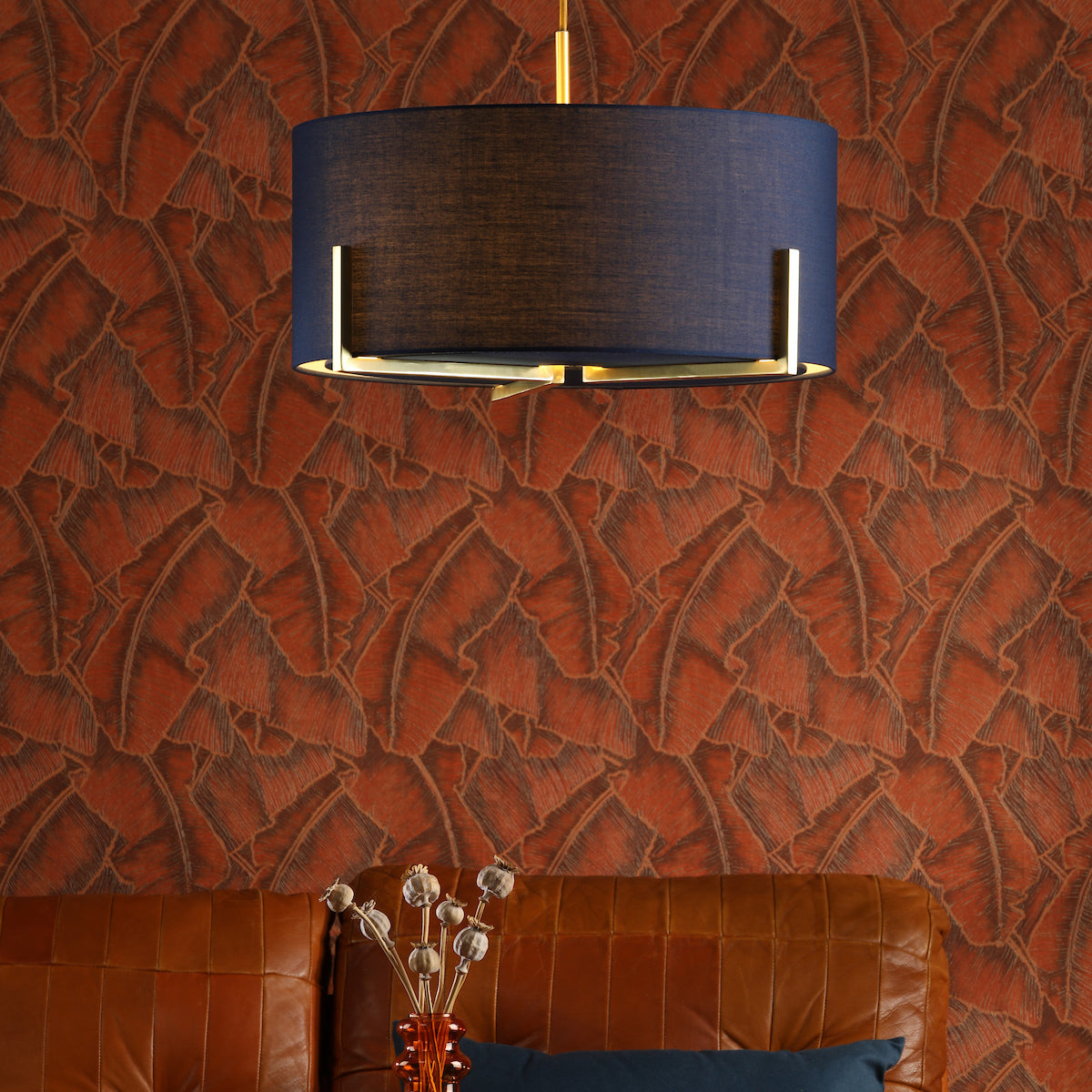 SANTINO 3LT PENDANT NAVY BLUE/ GOLD