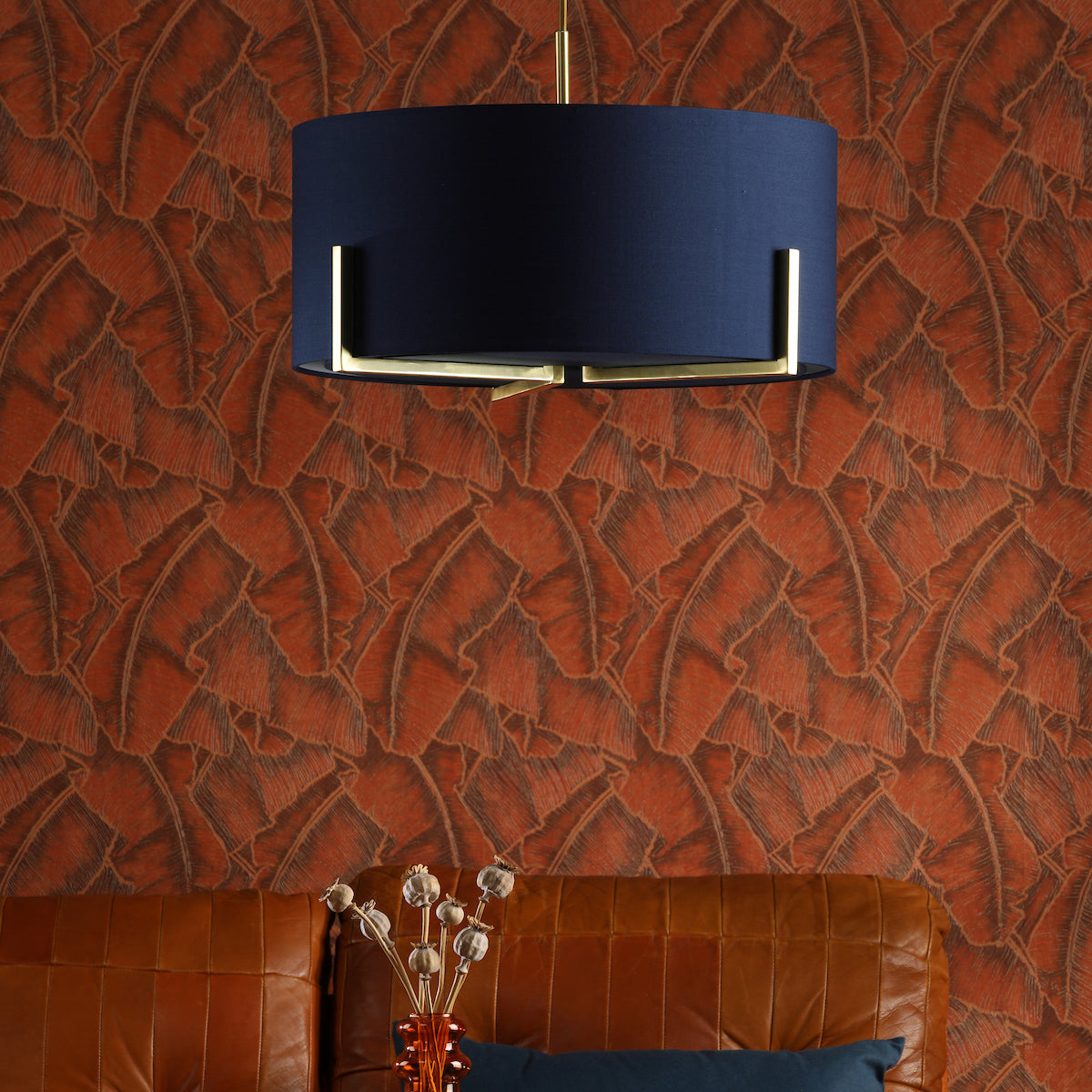SANTINO 3LT PENDANT NAVY BLUE/ GOLD