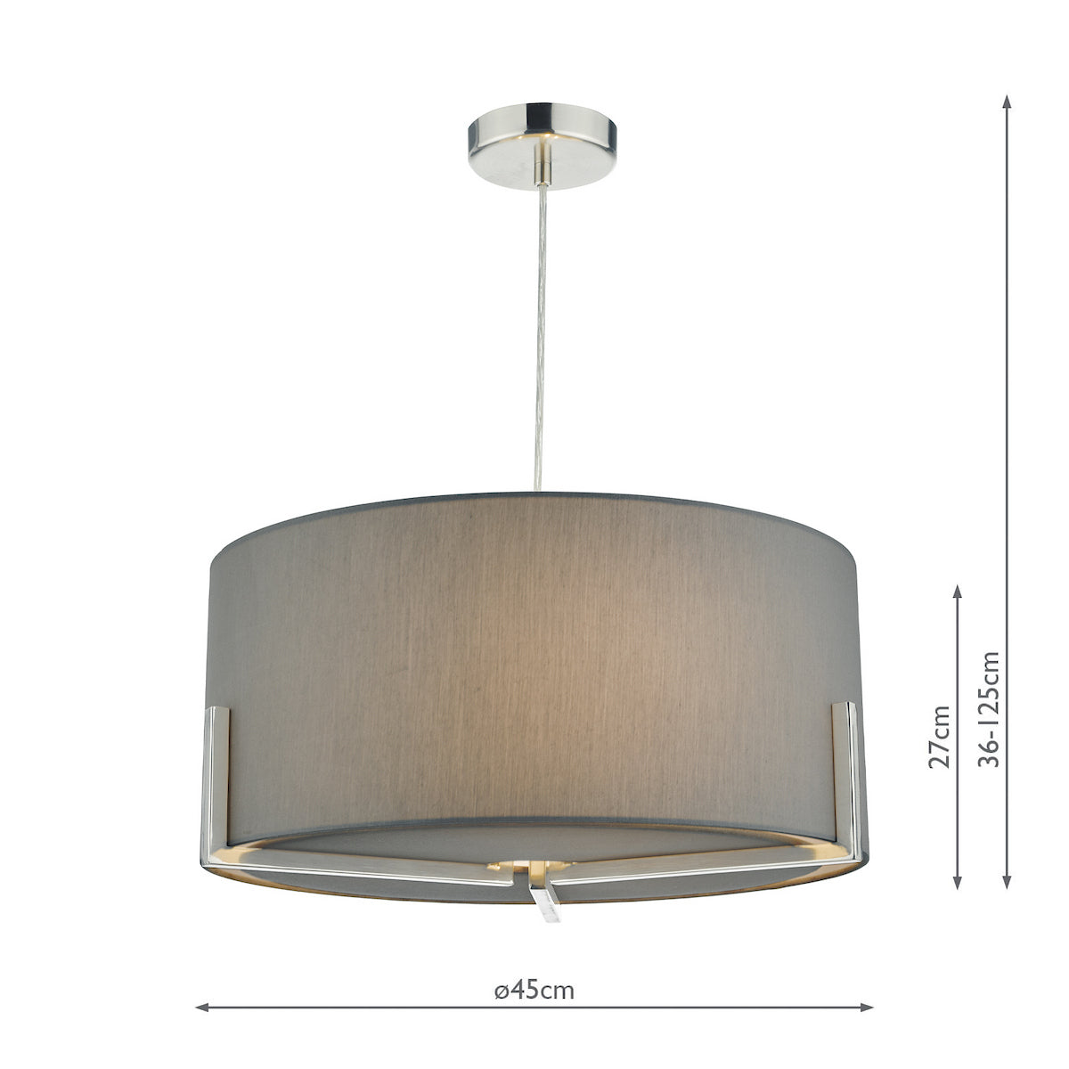 SANTINO 3LT PENDANT GREY/ SAT CHR