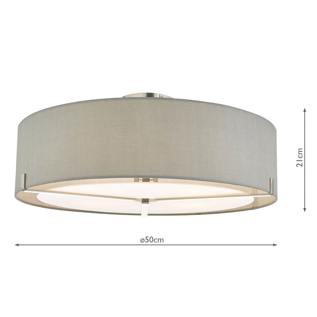 SANTINO 3LT SEMI FLUSH GREY SAT CHR