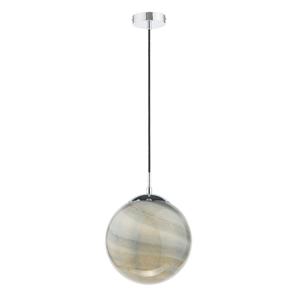 SATURN 1LT PENDANT PLANET GLS WITH POL CHR