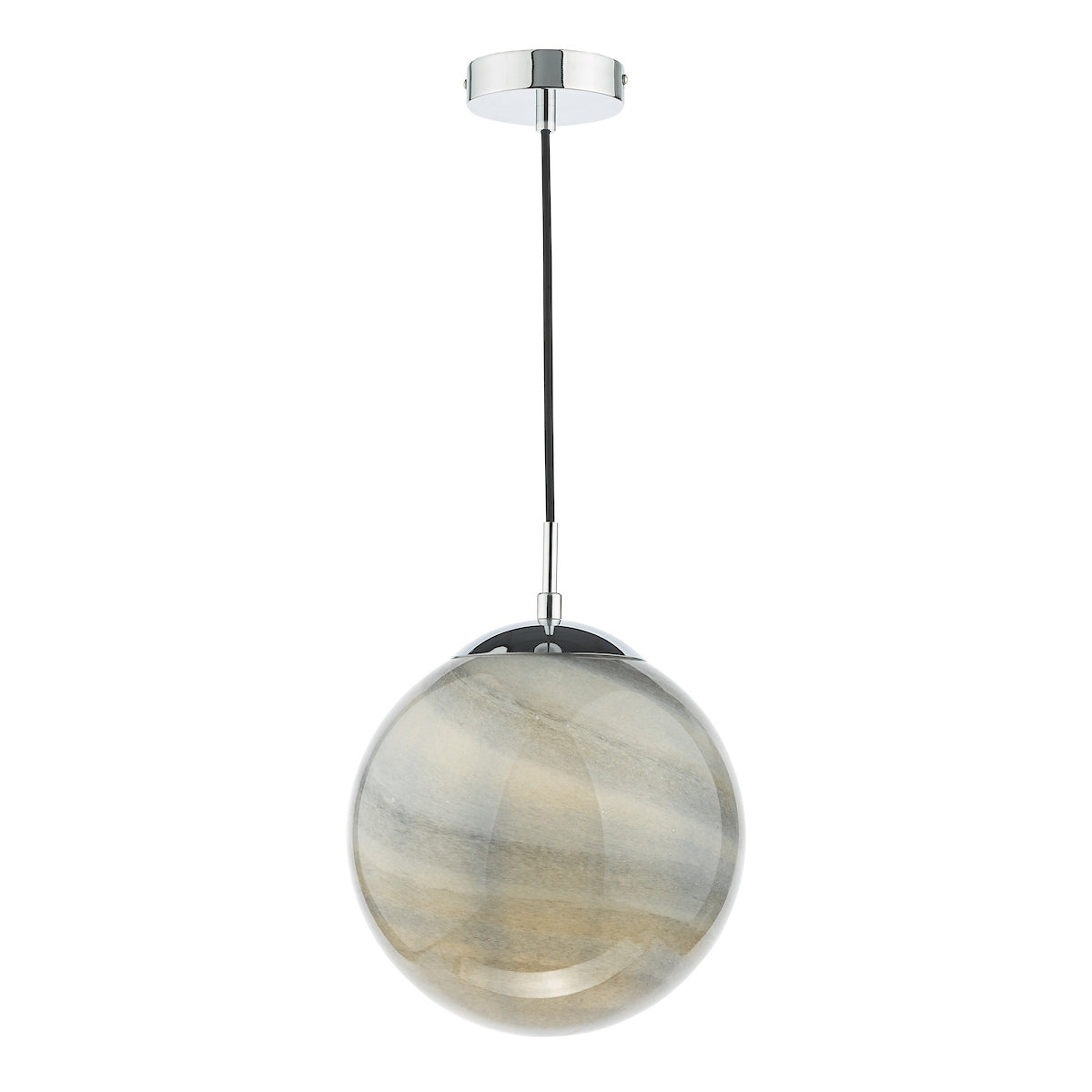 SATURN 1LT PENDANT PLANET GLS WITH POL CHR