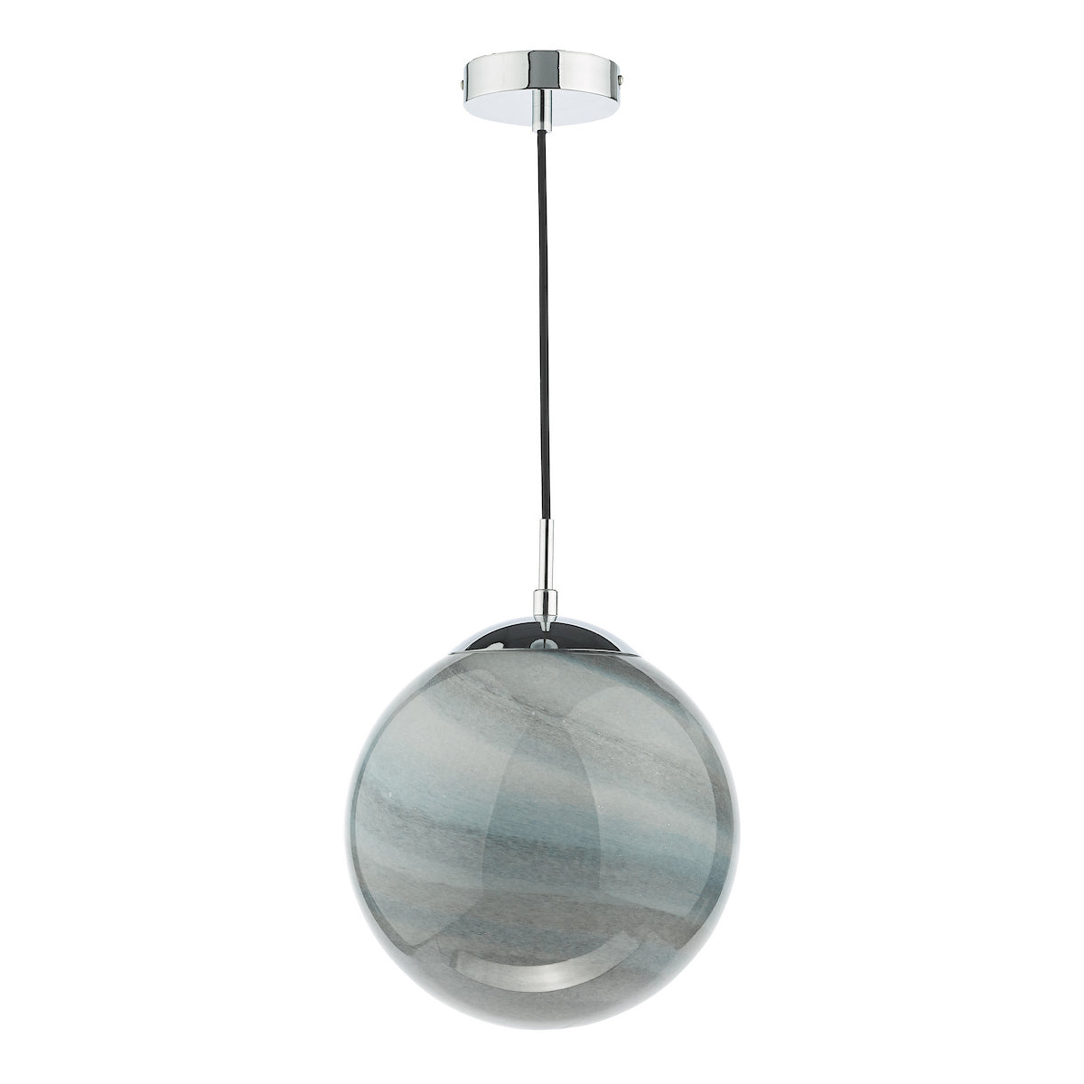 SATURN 1LT PENDANT PLANET GLS WITH POL CHR