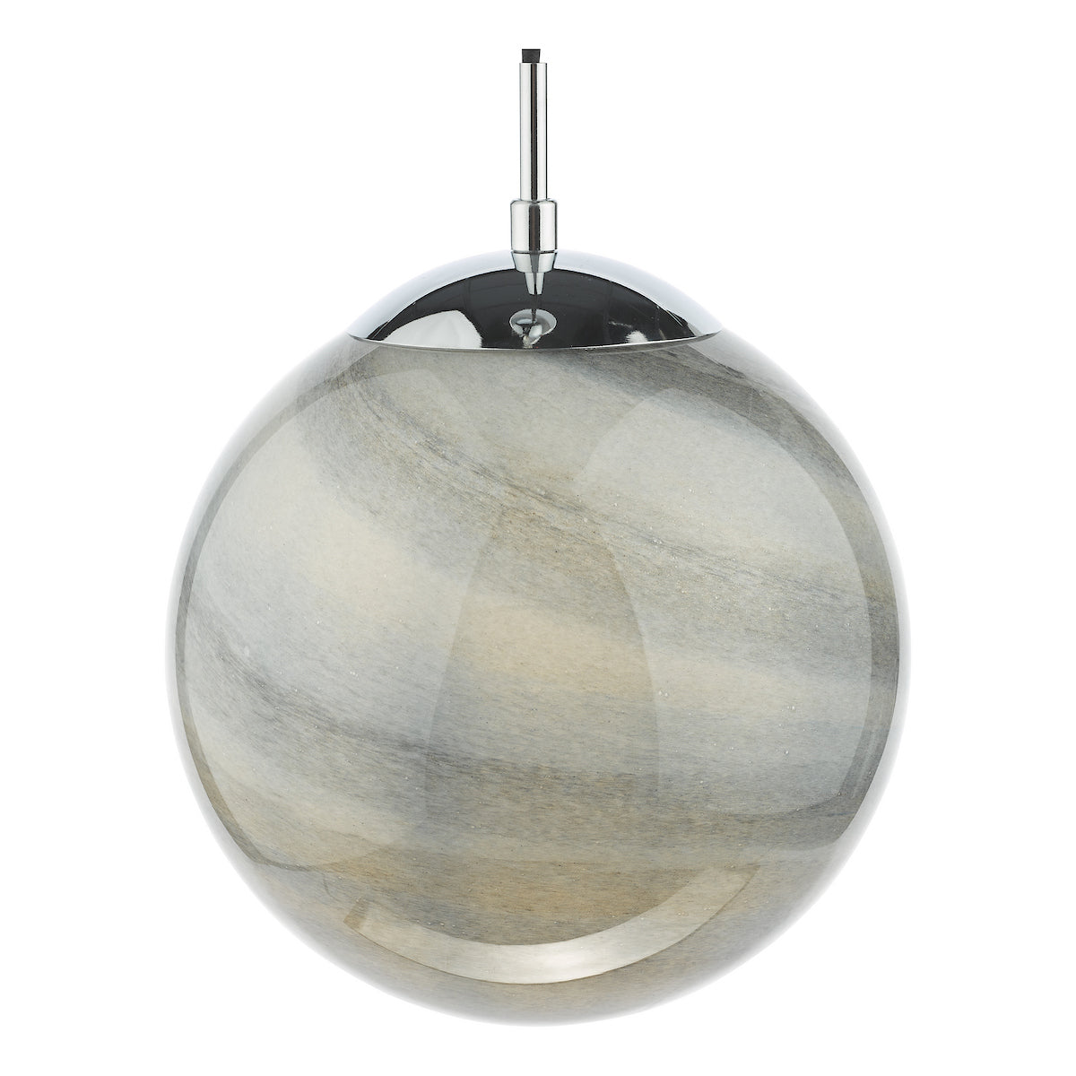 SATURN 1LT PENDANT PLANET GLS WITH POL CHR