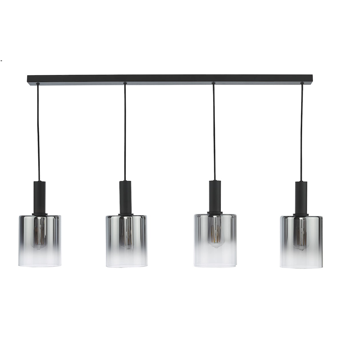 SAVANNAH 4LT BAR PENDANT BLACK SMOKED GLS
