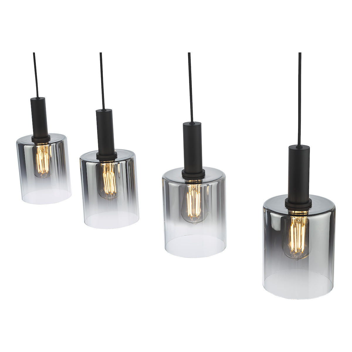 SAVANNAH 4LT BAR PENDANT BLACK SMOKED GLS