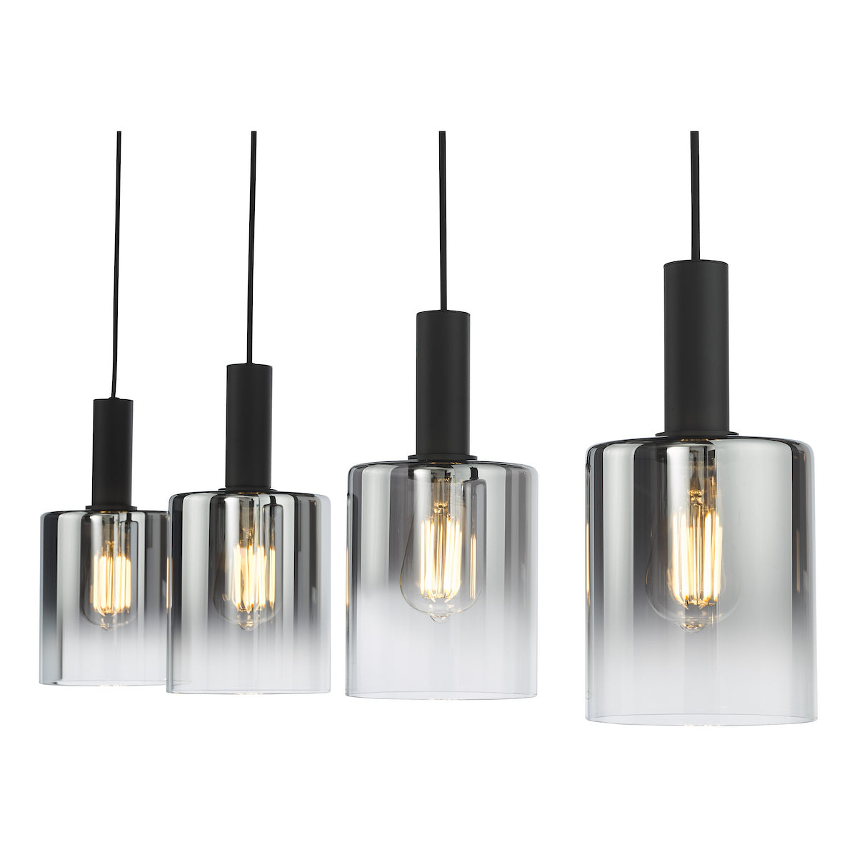 SAVANNAH 4LT BAR PENDANT BLACK SMOKED GLS