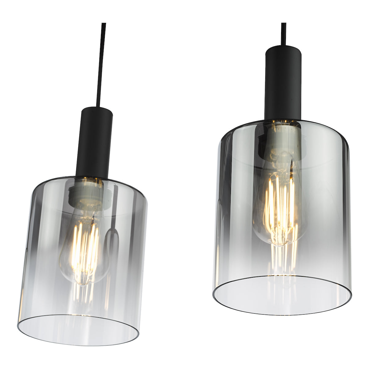 SAVANNAH 4LT BAR PENDANT BLACK SMOKED GLS