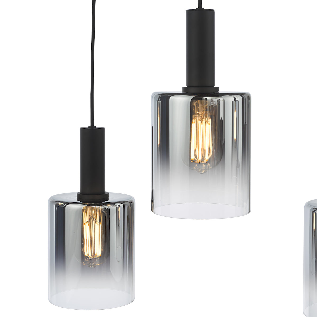 SAVANNAH 6LT BAR PENDANT BLACK SMOKED GLS