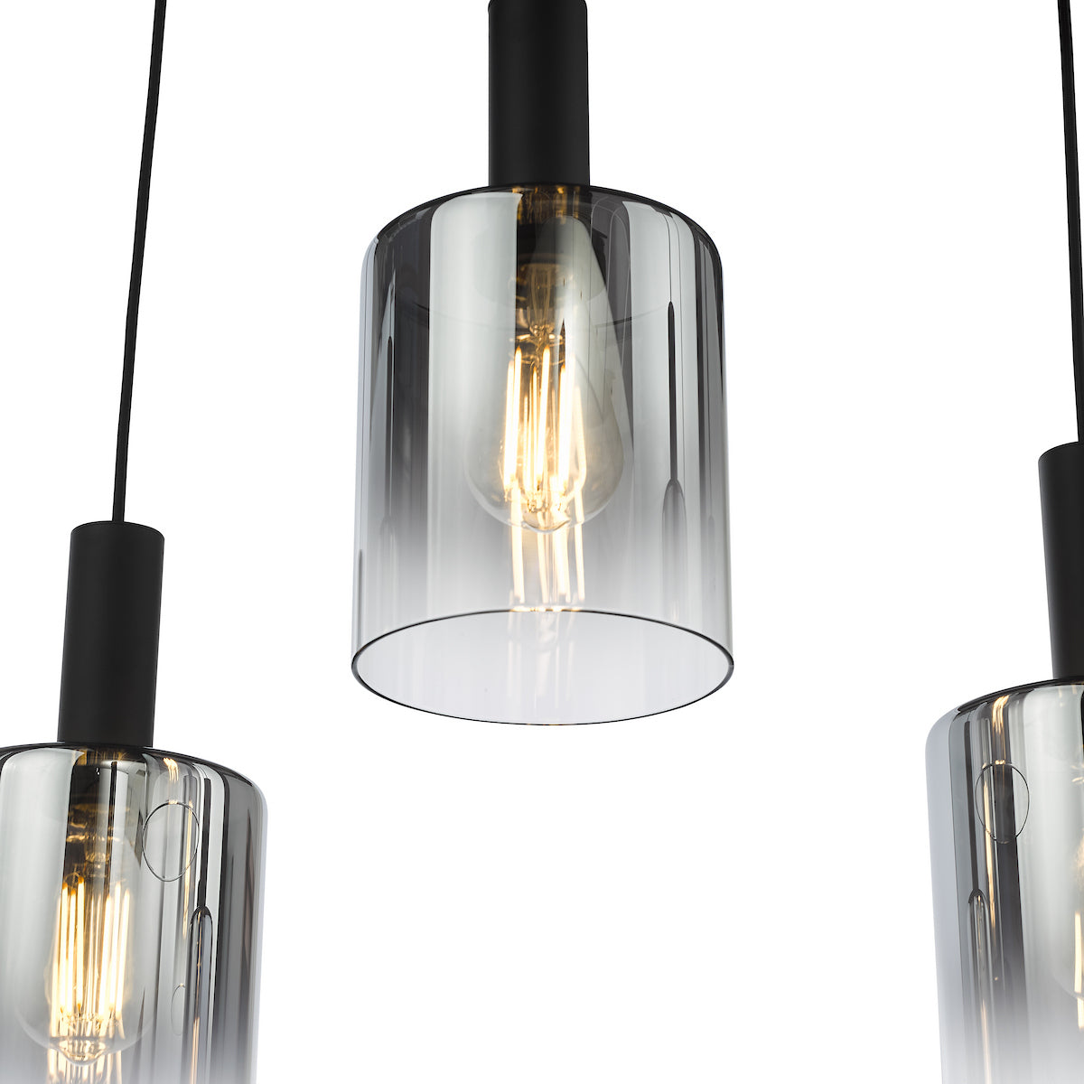SAVANNAH 6LT BAR PENDANT BLACK SMOKED GLS