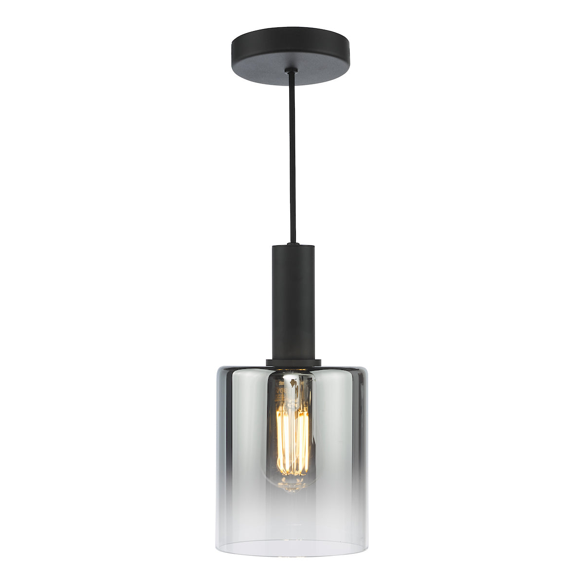 SAVANNAH 1LT PENDANT BLACK SMOKED GLS