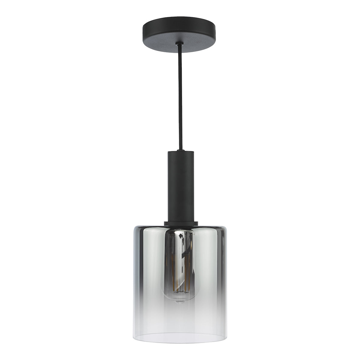 SAVANNAH 1LT PENDANT BLACK SMOKED GLS