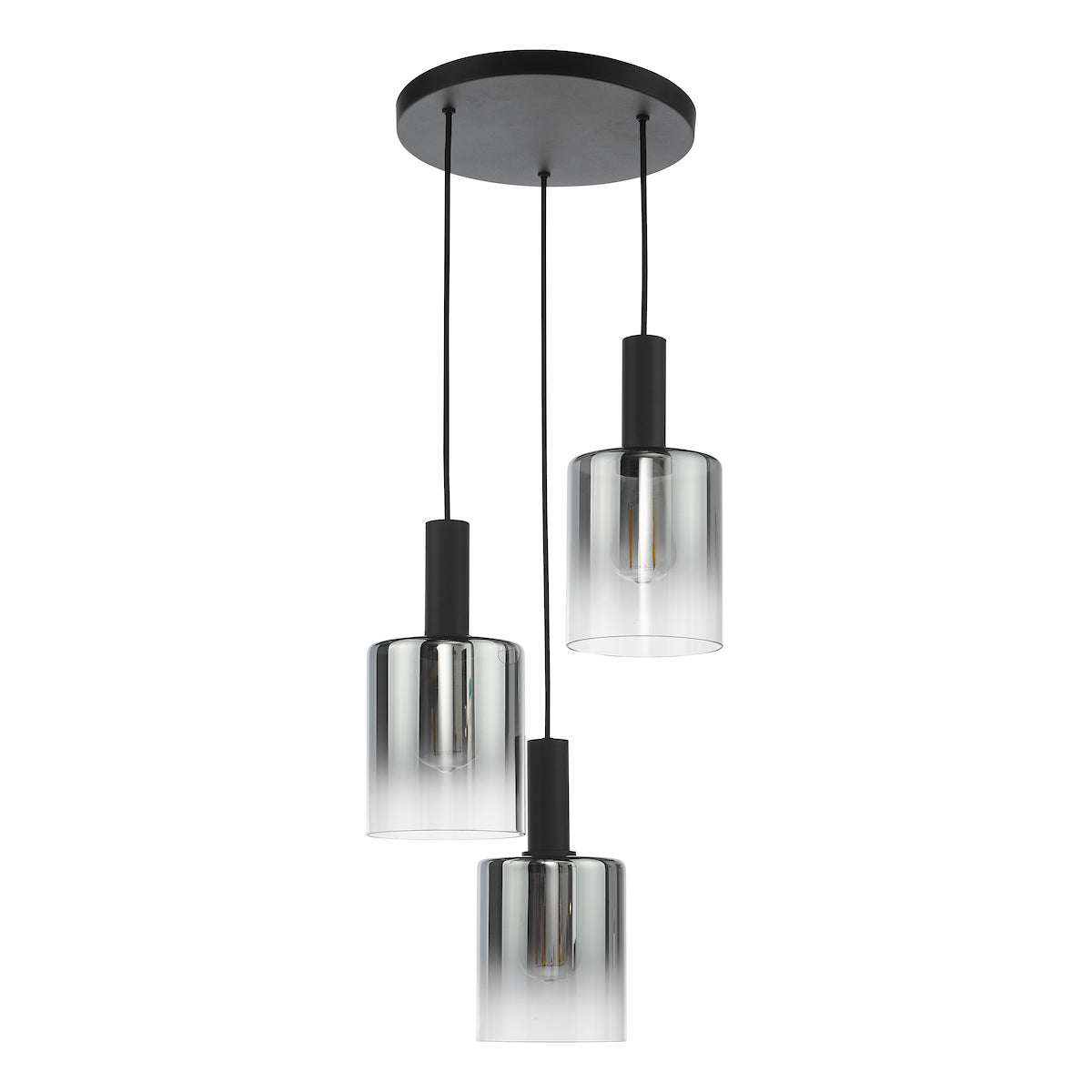 SAVANNAH 3LT CLUSTER PENDANT BLACK SMOKED GLS