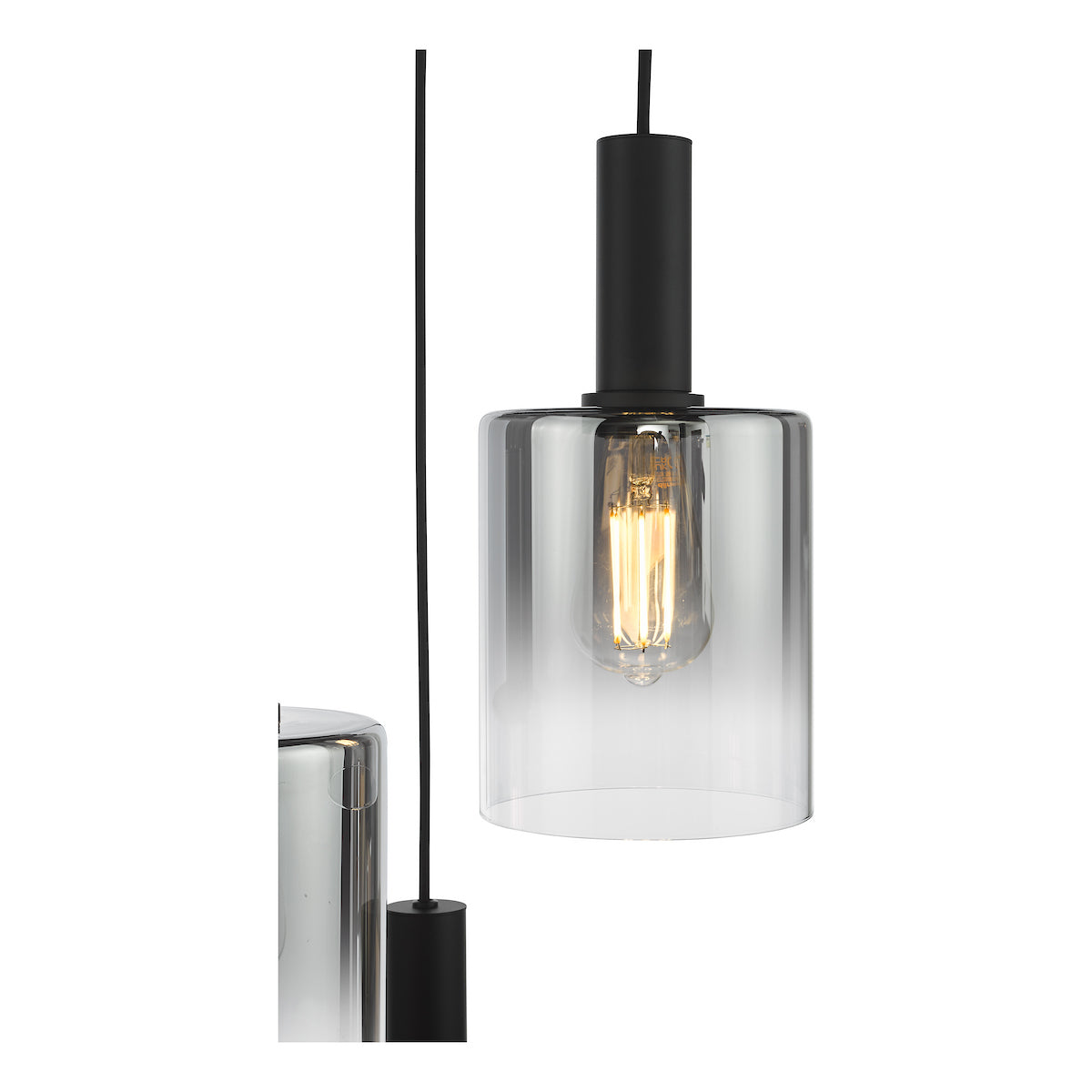 SAVANNAH 3LT CLUSTER PENDANT BLACK SMOKED GLS