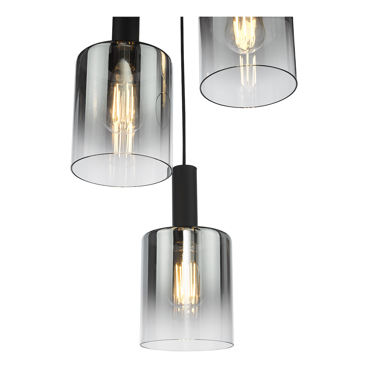 SAVANNAH 3LT CLUSTER PENDANT BLACK SMOKED GLS
