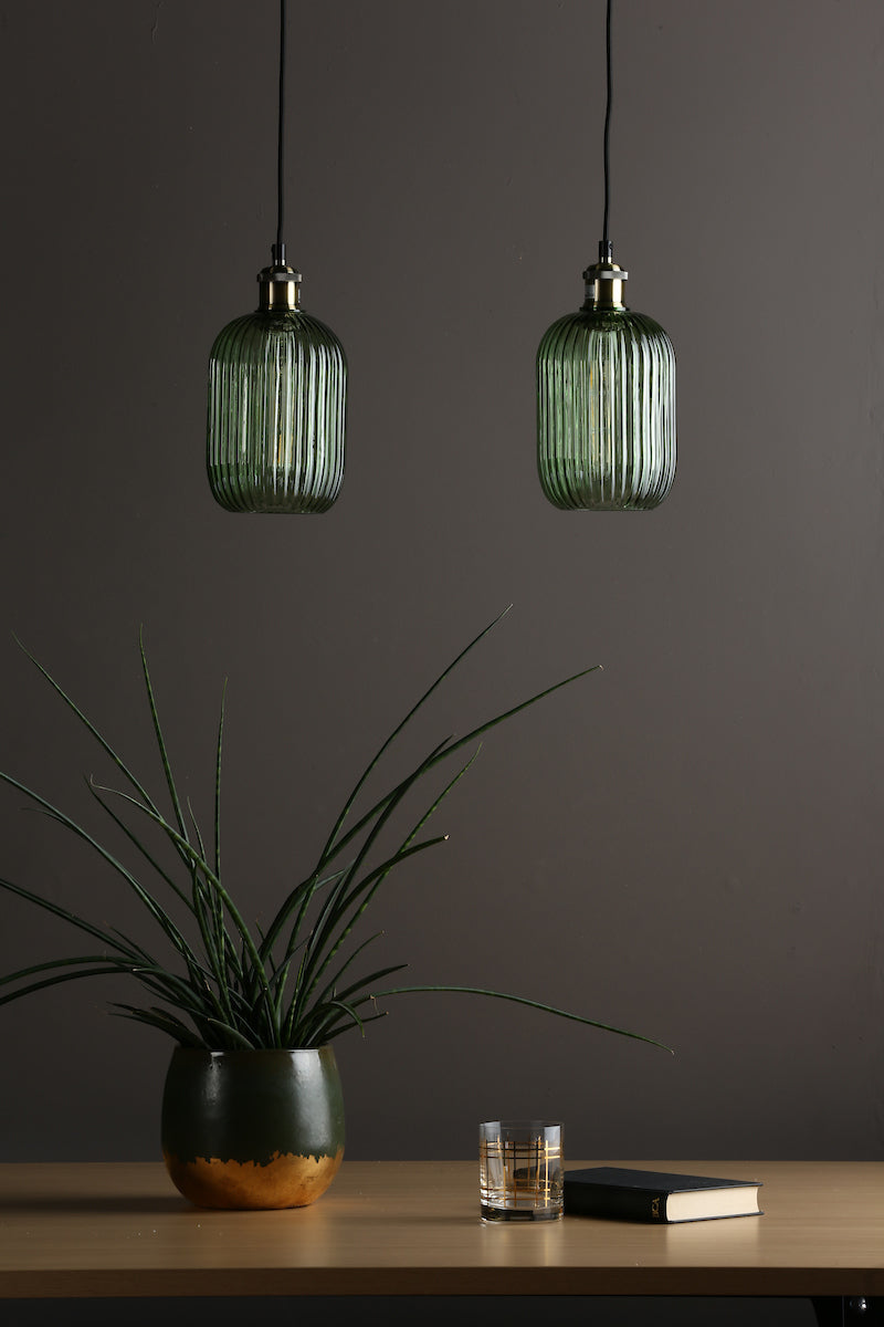 SAWYER GREEN RIBBED GLASS EASY FIT