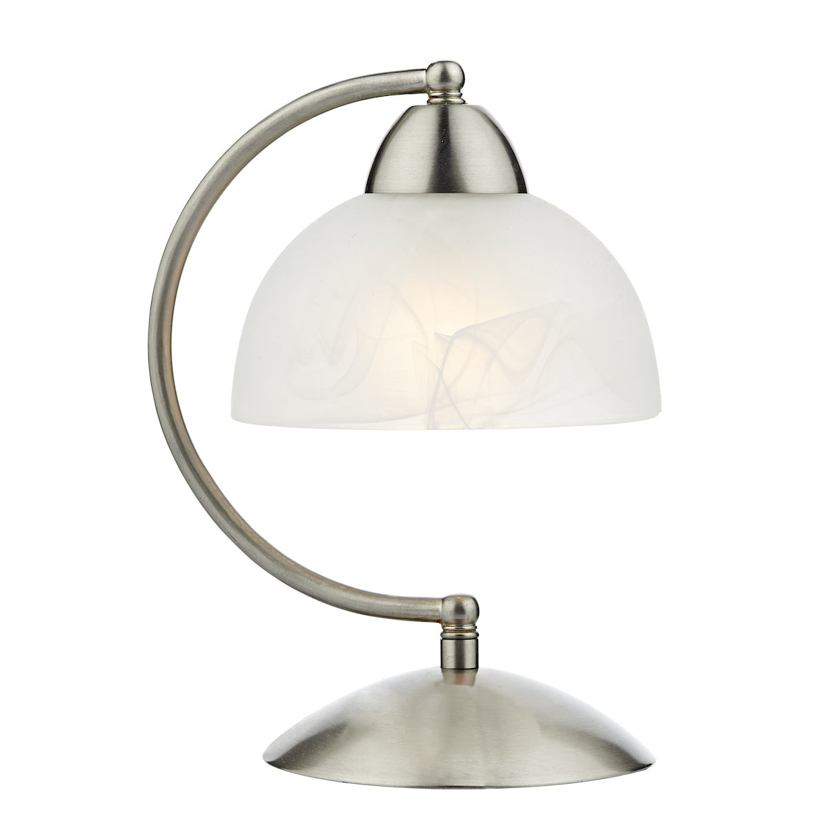 SAXBY CURVED ARM TOUCH DESK LAMP SAT CHR