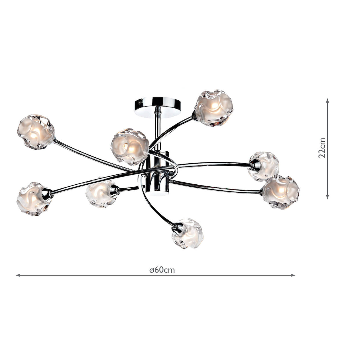 SEATTLE 8LT SEMI FLUSH POL CHR
