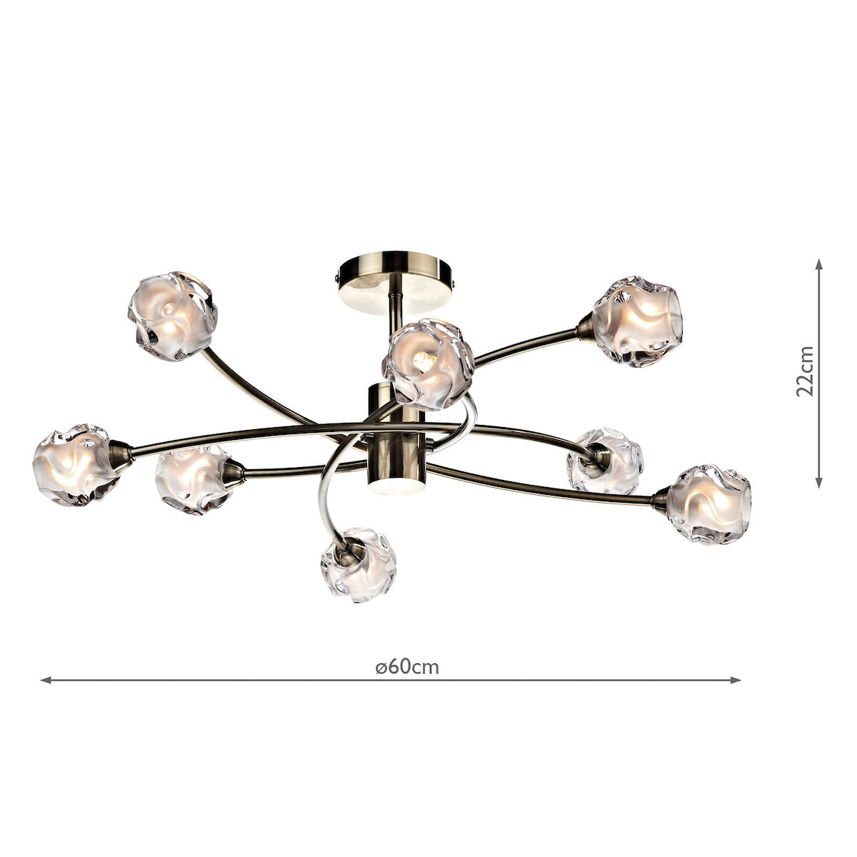 SEATTLE 8LT SEMI FLUSH ANT BRA