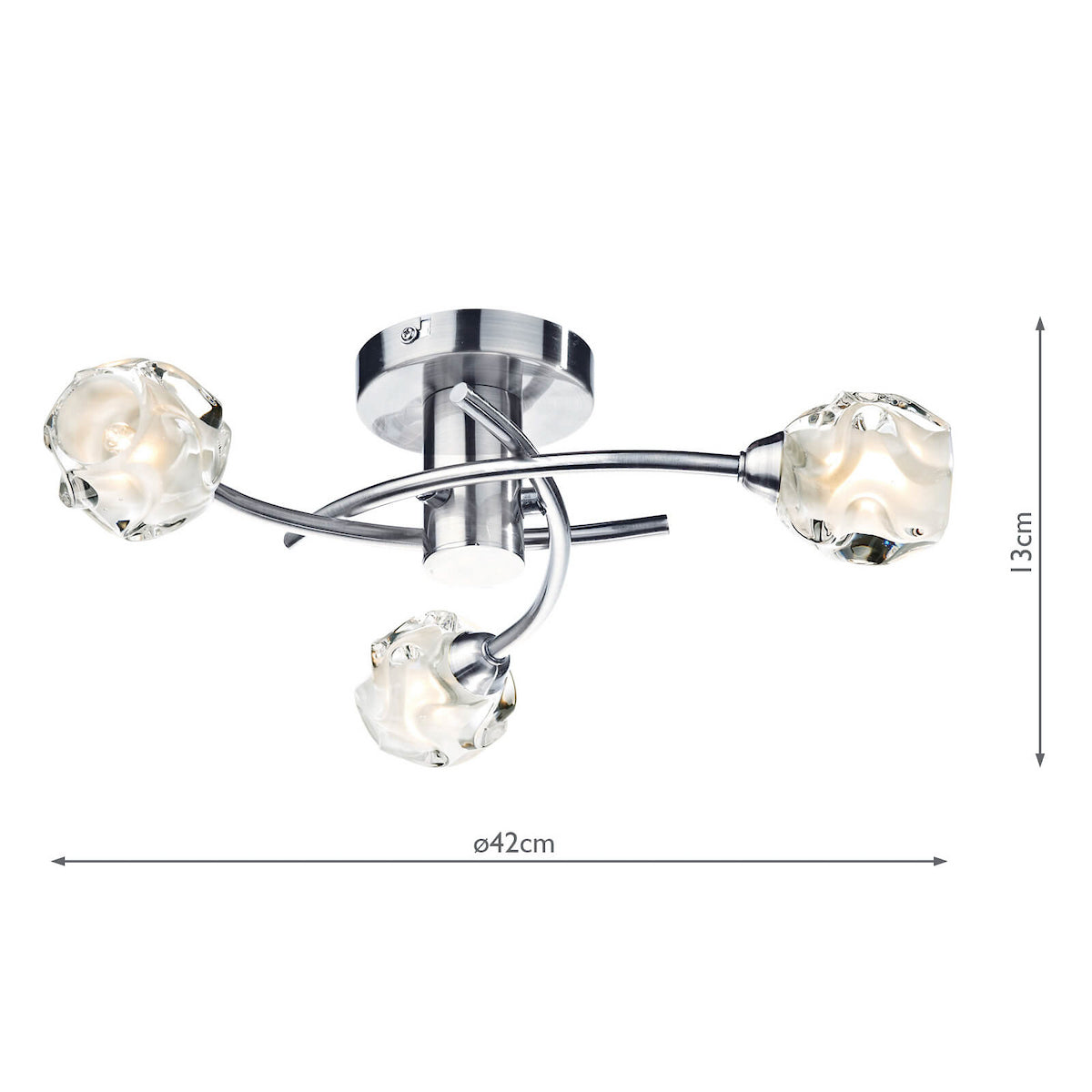 SEATTLE 3LT SEMI FLUSH SATIN CHROME
