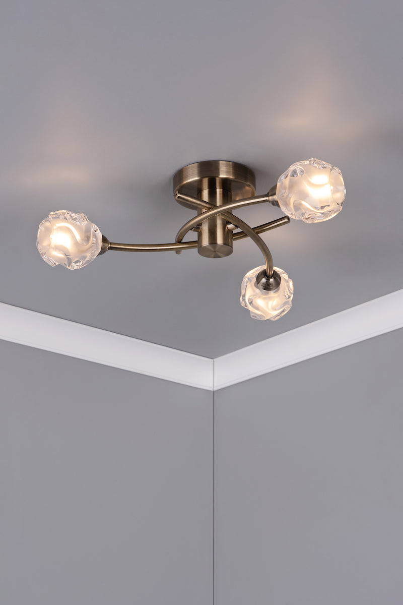 SEATTLE 3LT SEMI FLUSH ANT BRA