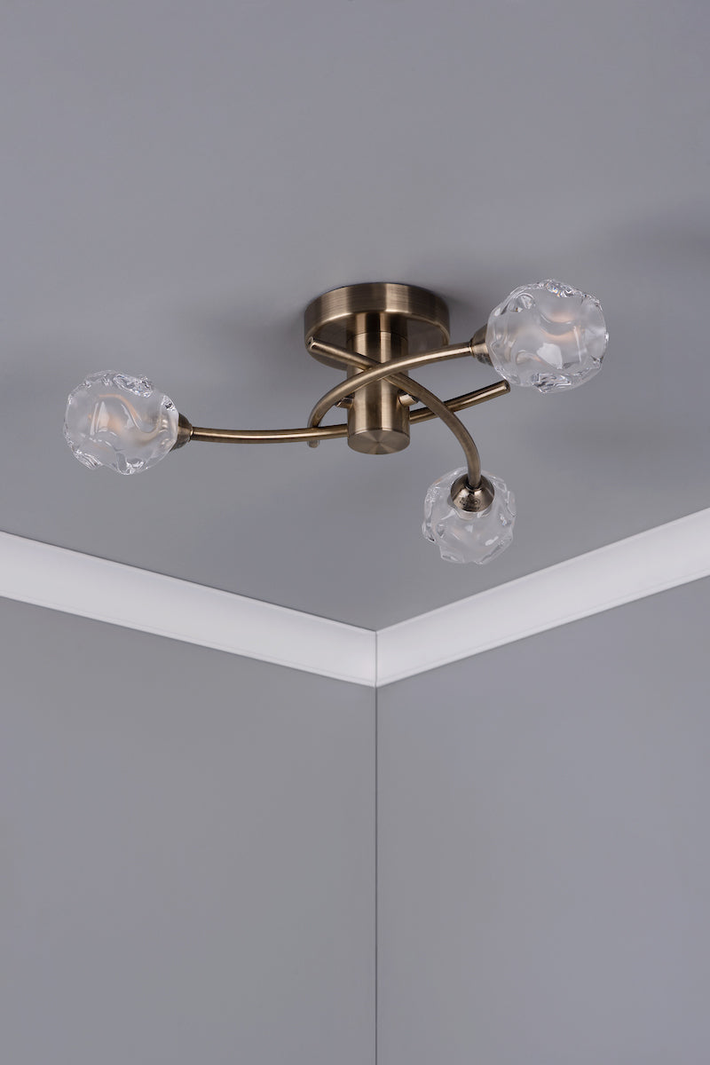 SEATTLE 3LT SEMI FLUSH ANT BRA