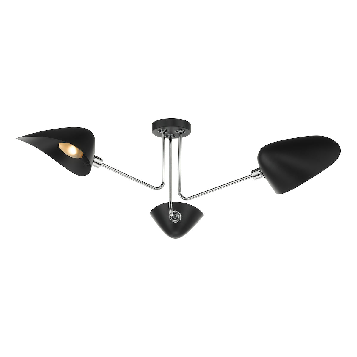 SEBASTIAN 3LT SEMI FLUSH BLACK POLISHED CHROME
