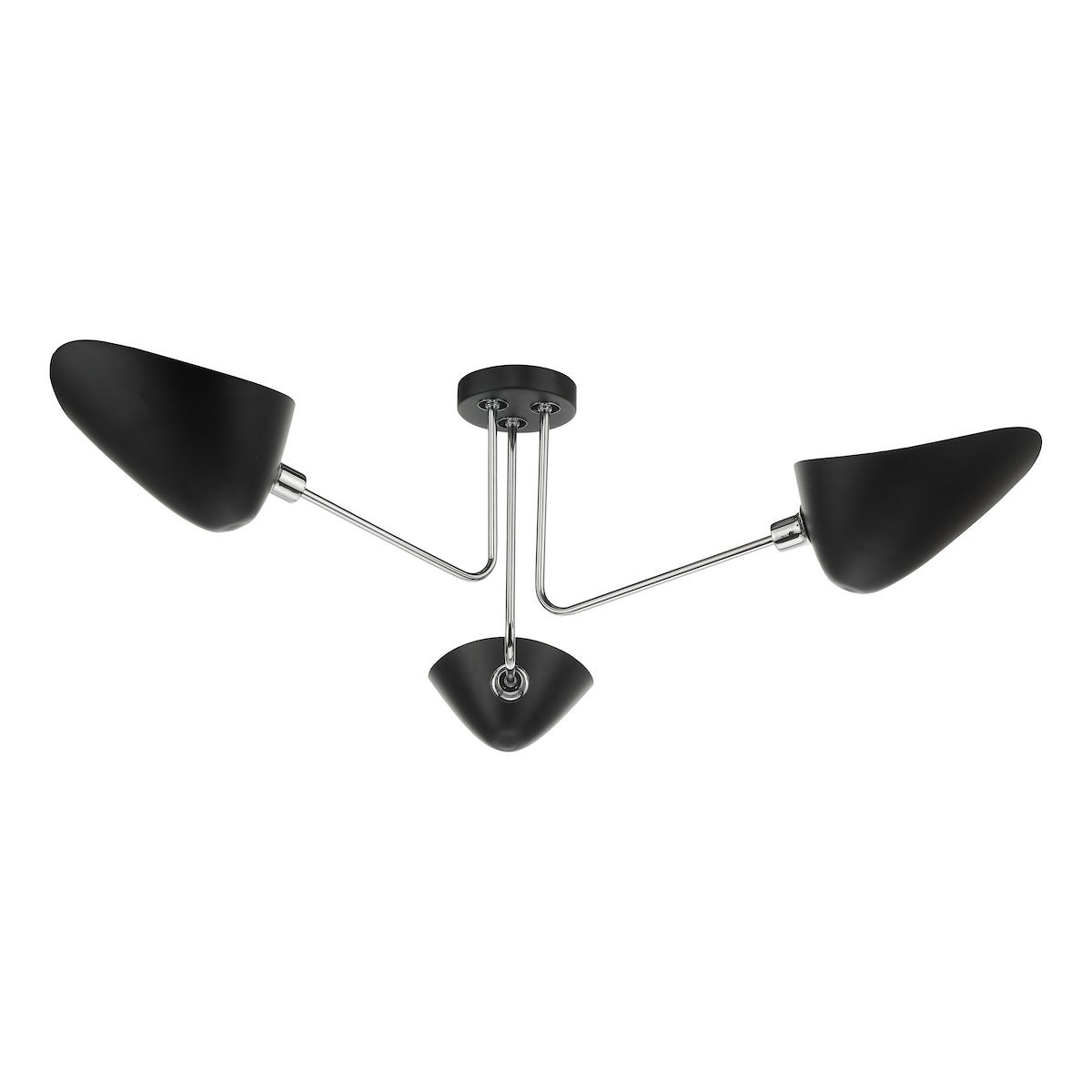 SEBASTIAN 3LT SEMI FLUSH BLACK POLISHED CHROME