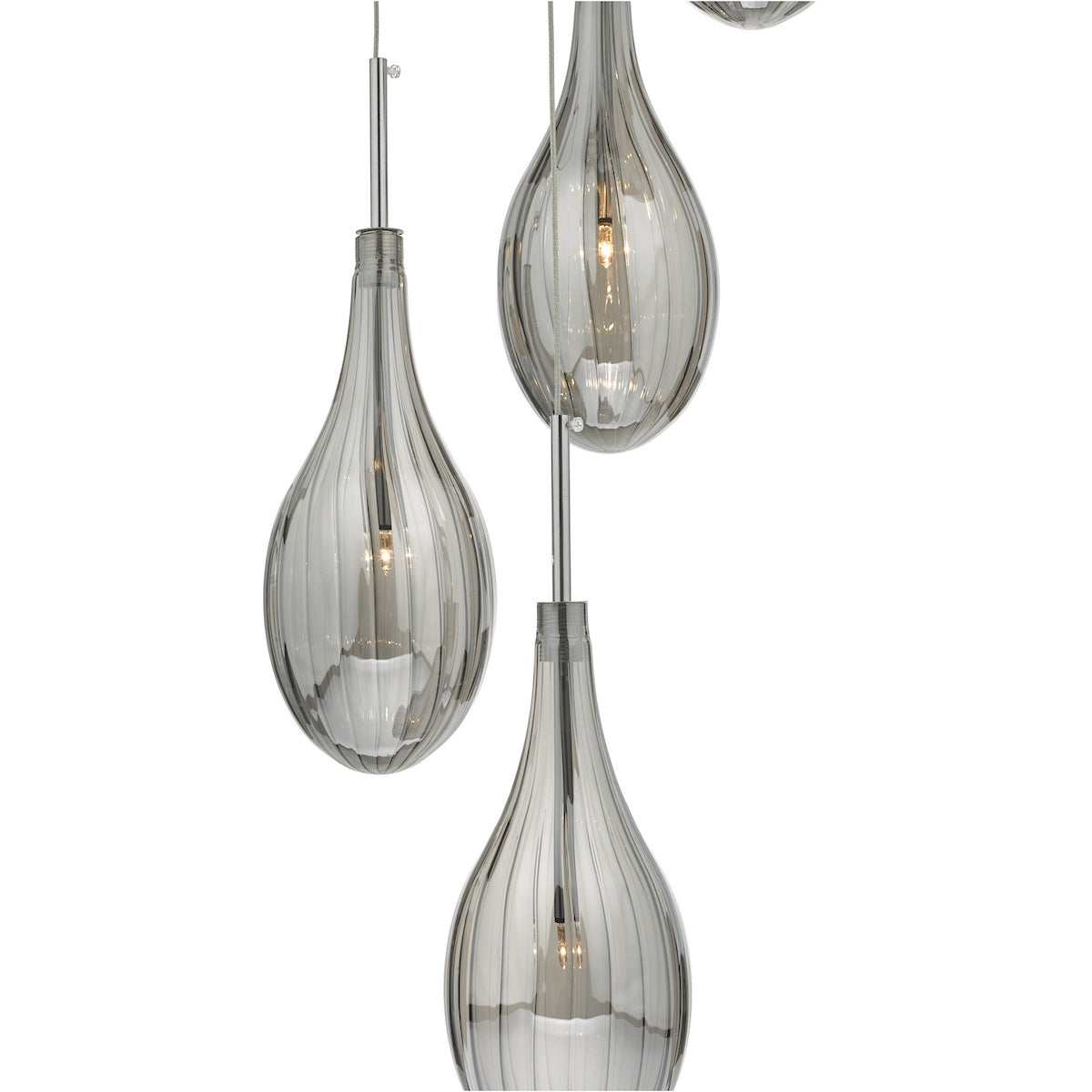 SETA 6LT CLUSTER PENDANT POL CHR/ SMOKED