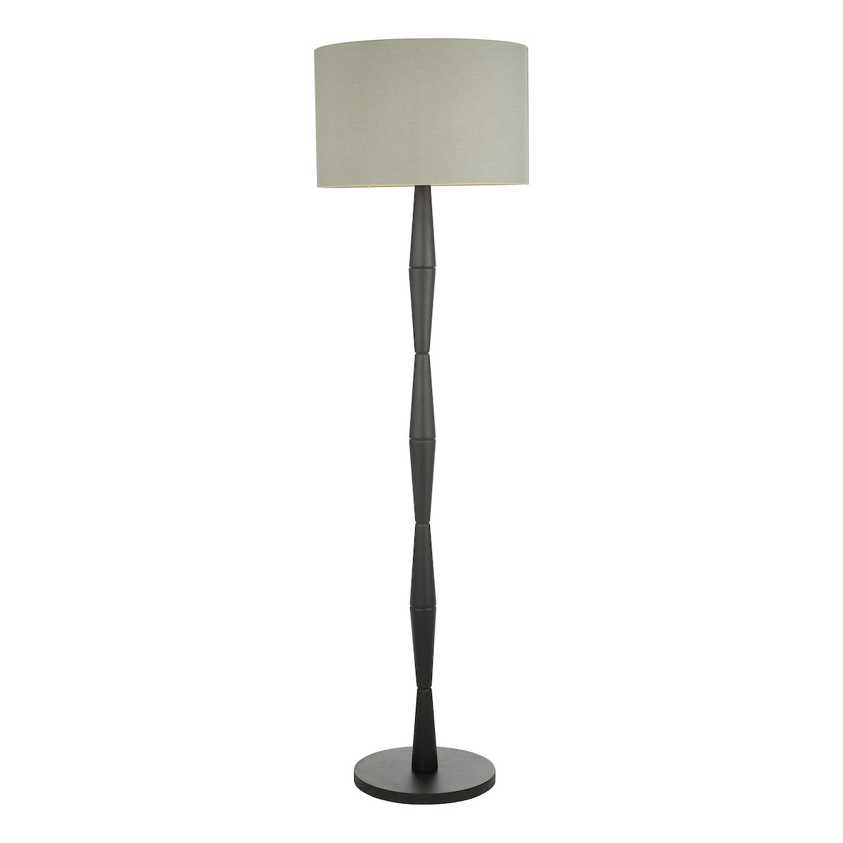 PYRAMID GREY LINEN DRUM SHADE 46CM