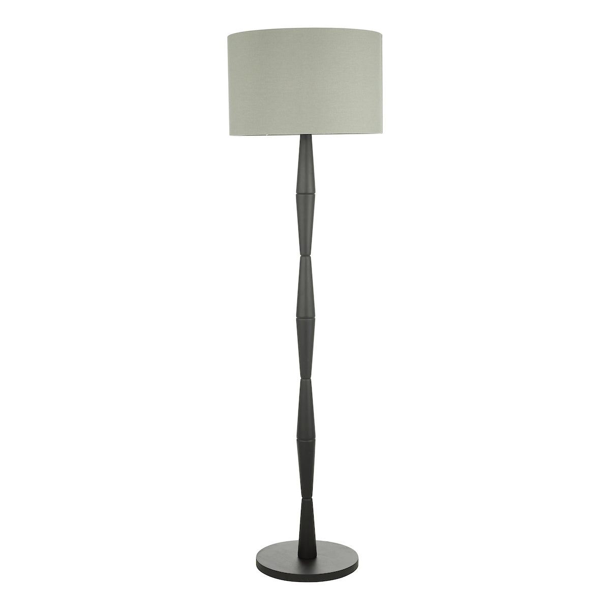 PYRAMID GREY LINEN DRUM SHADE 46CM
