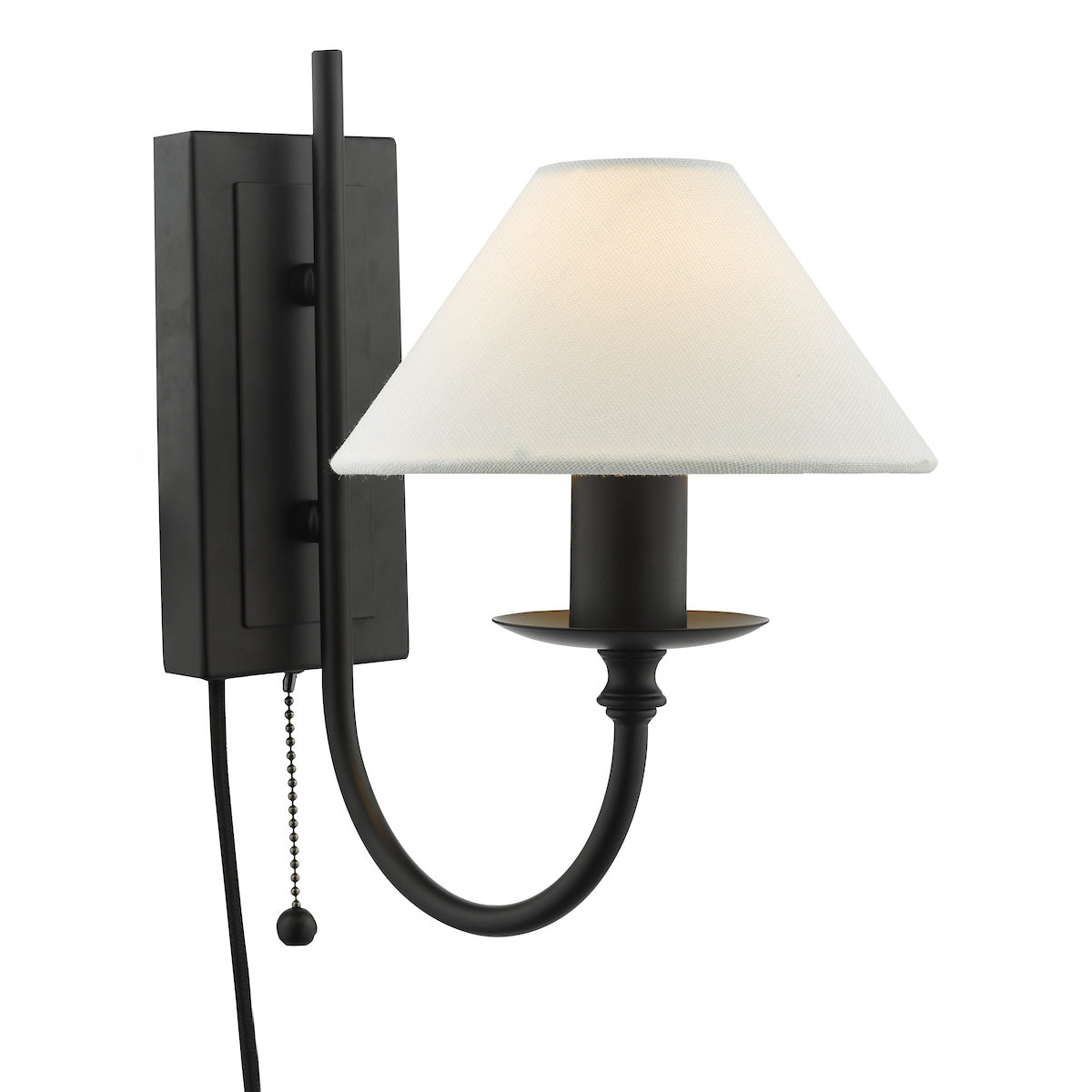 SIVAN 1LT W/LT BLACK CW LINEN SHD