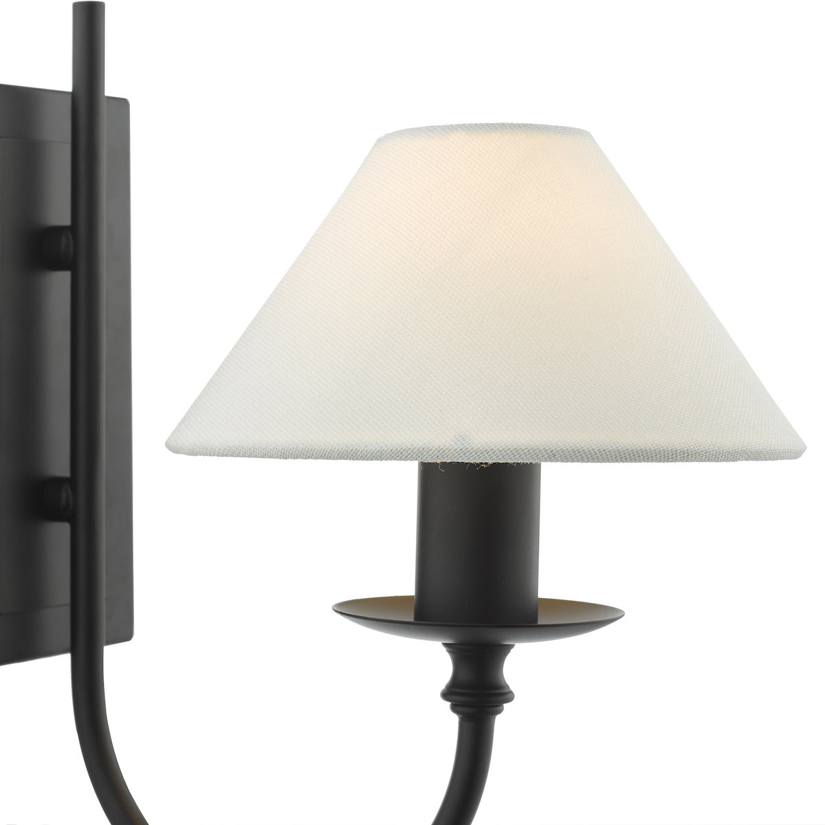 SIVAN 1LT W/LT BLACK CW LINEN SHD