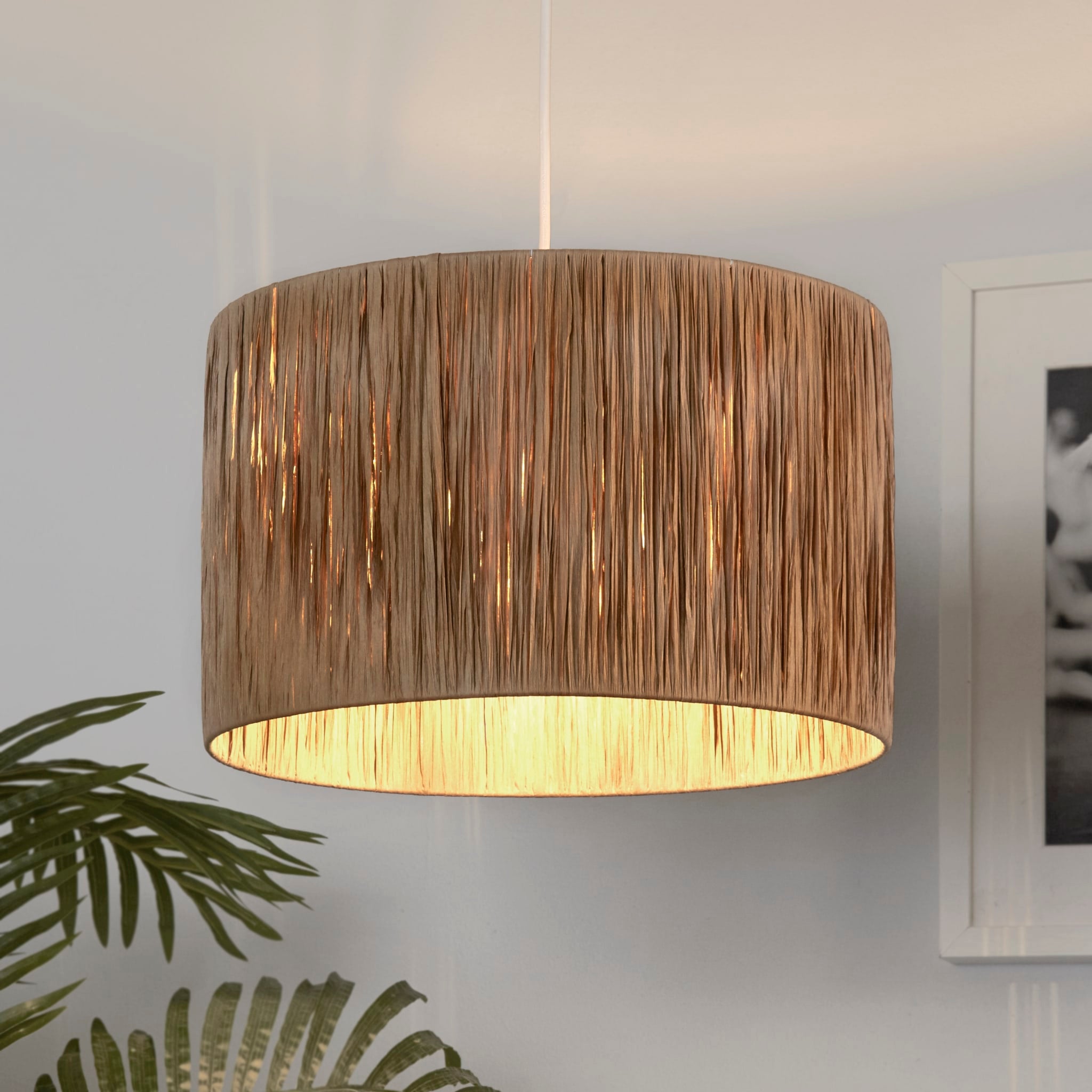 Raffia Drum Shade 35CM - Natural